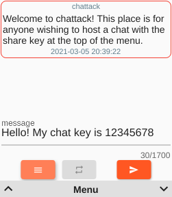 chattack minimalist chat screenshot Flutter app on KaiOS